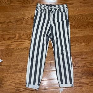 Zara Striped Skinny Jeans